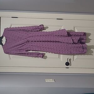 Long Lavender Swiss Dot Dress